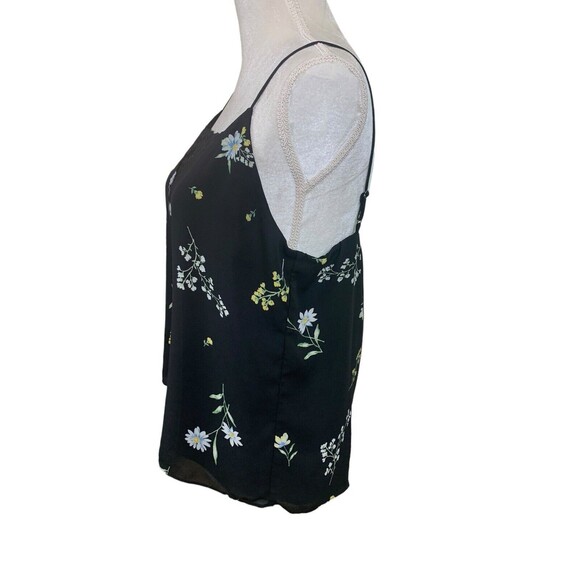 Nine Britton Stitch Fix Cami Blouse Women’s Medium Black Floral Spaghetti Straps - Picture 3 of 12